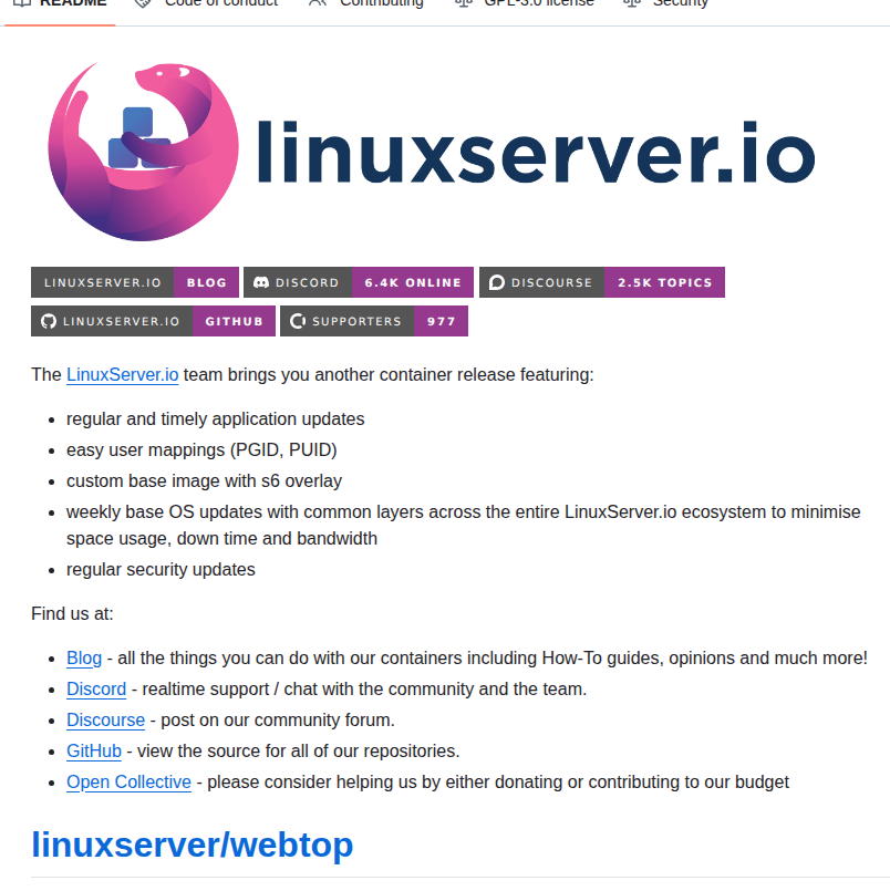 Linuxserver Docker Webtop screenshot