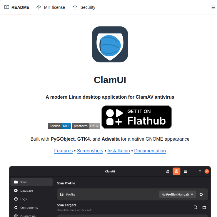 Linx Systems Clamui screenshot