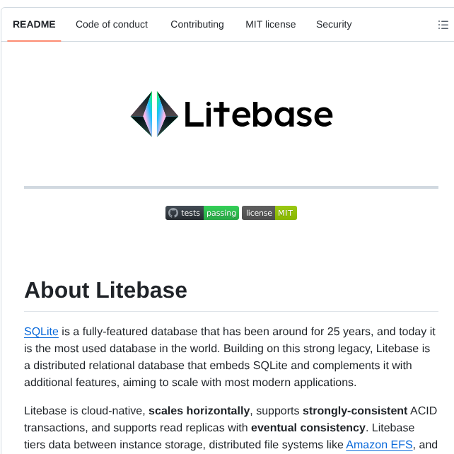 Litebase Litebase screenshot