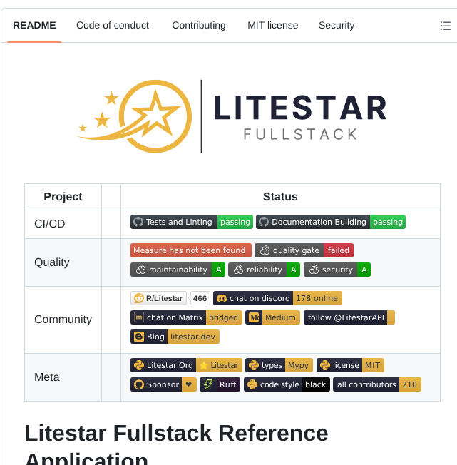 Litestar Org Litestar Fullstack screenshot