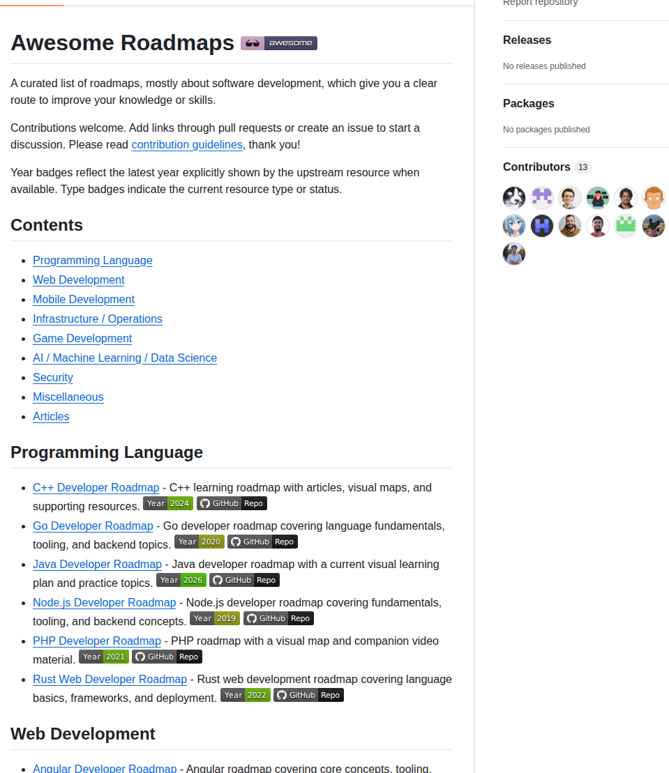 Liuchong Awesome Roadmaps screenshot