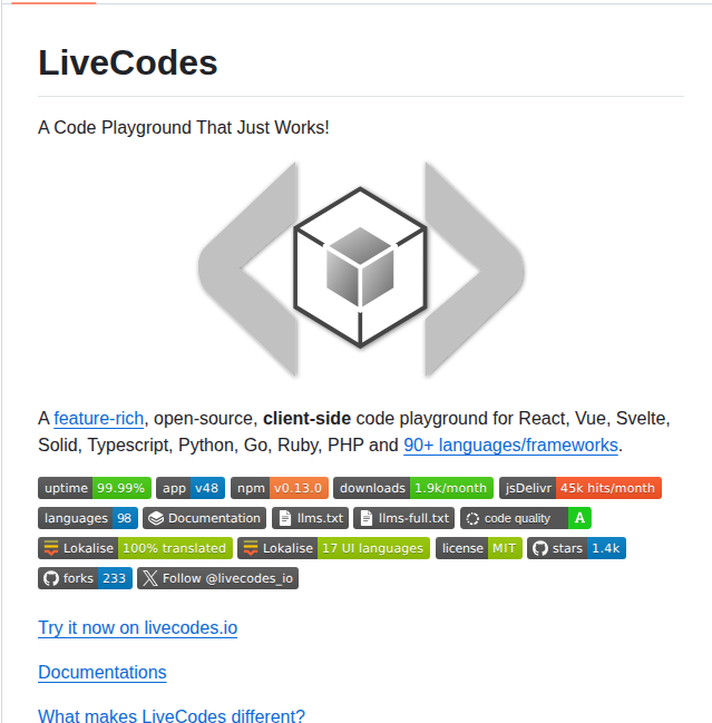 Live Codes Livecodes screenshot