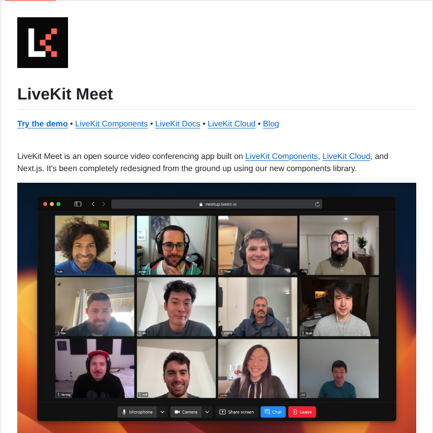 Livekit Examples Meet screenshot