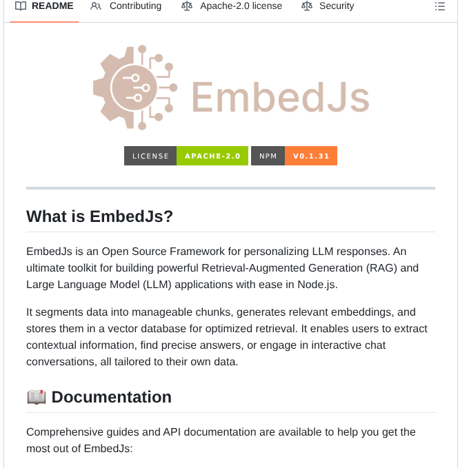Llm Tools Embedjs screenshot
