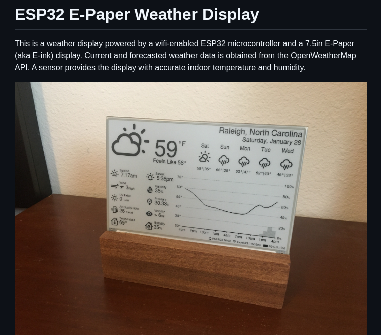 Lmarzen Esp32 Weather Epd screenshot