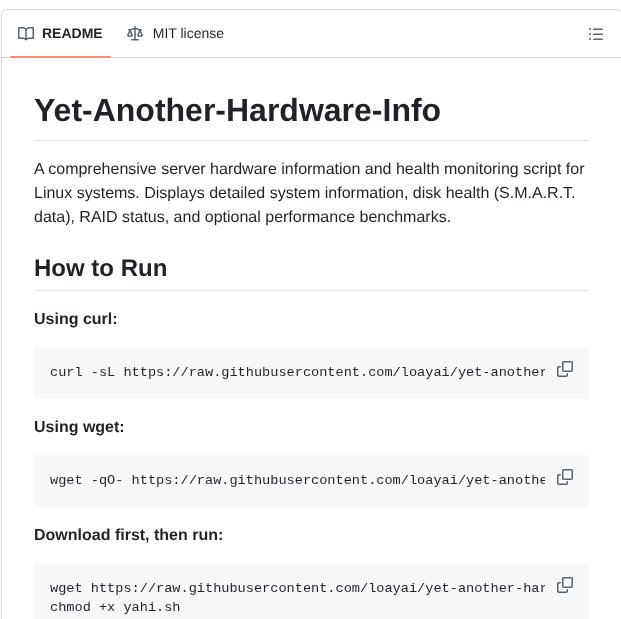 Loayai Yet Another Hardware Info screenshot