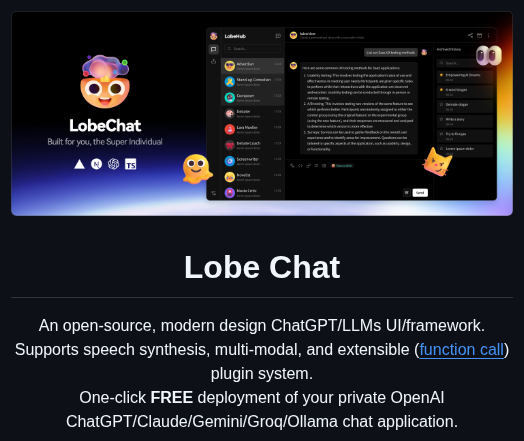 Lobehub Lobe Chat screenshot