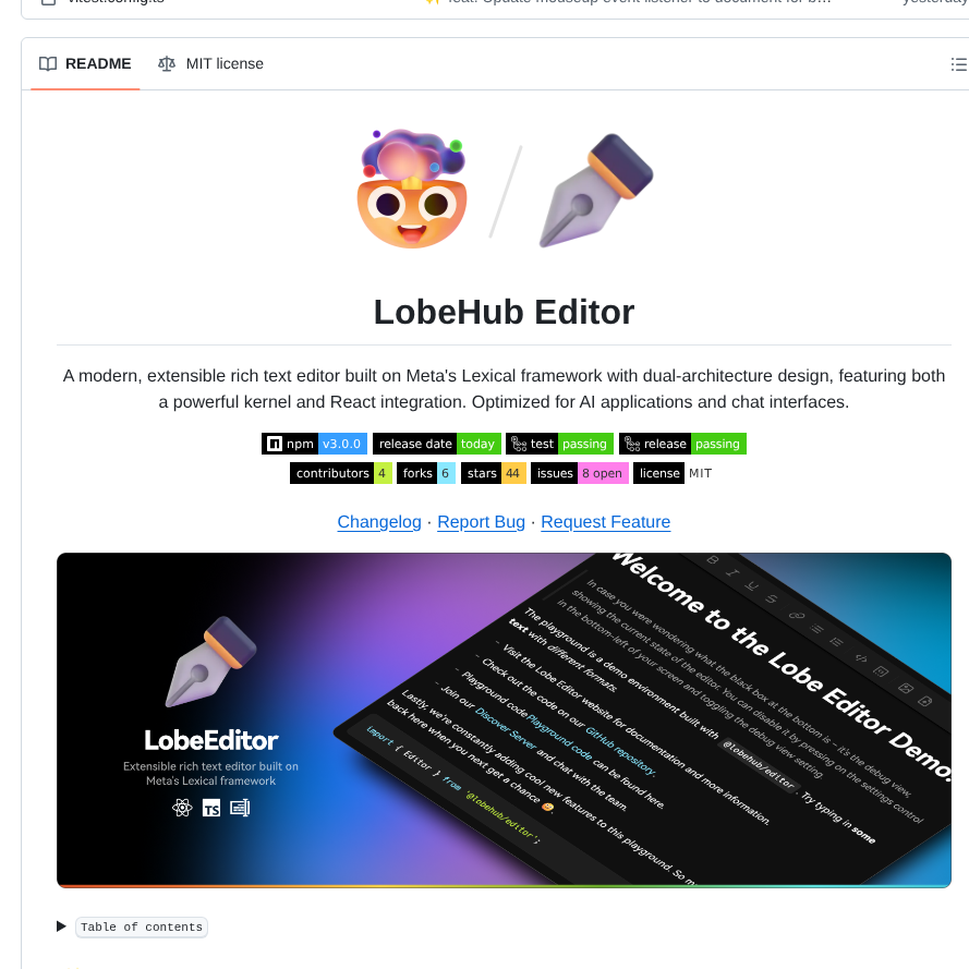 Lobehub Lobe Editor screenshot