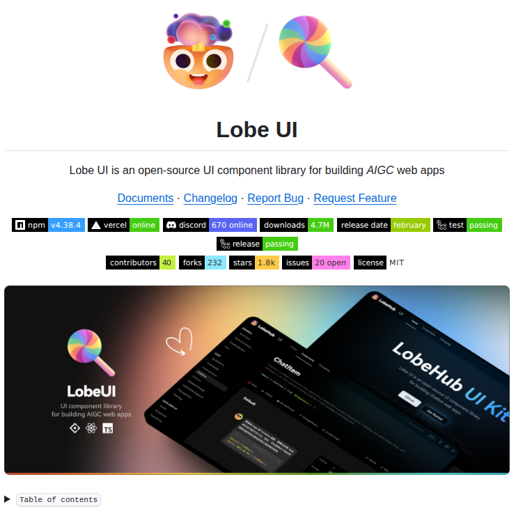 Lobehub Lobe Ui screenshot