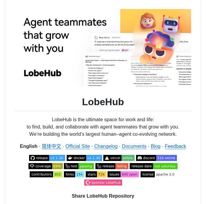 Lobehub Lobehub screenshot