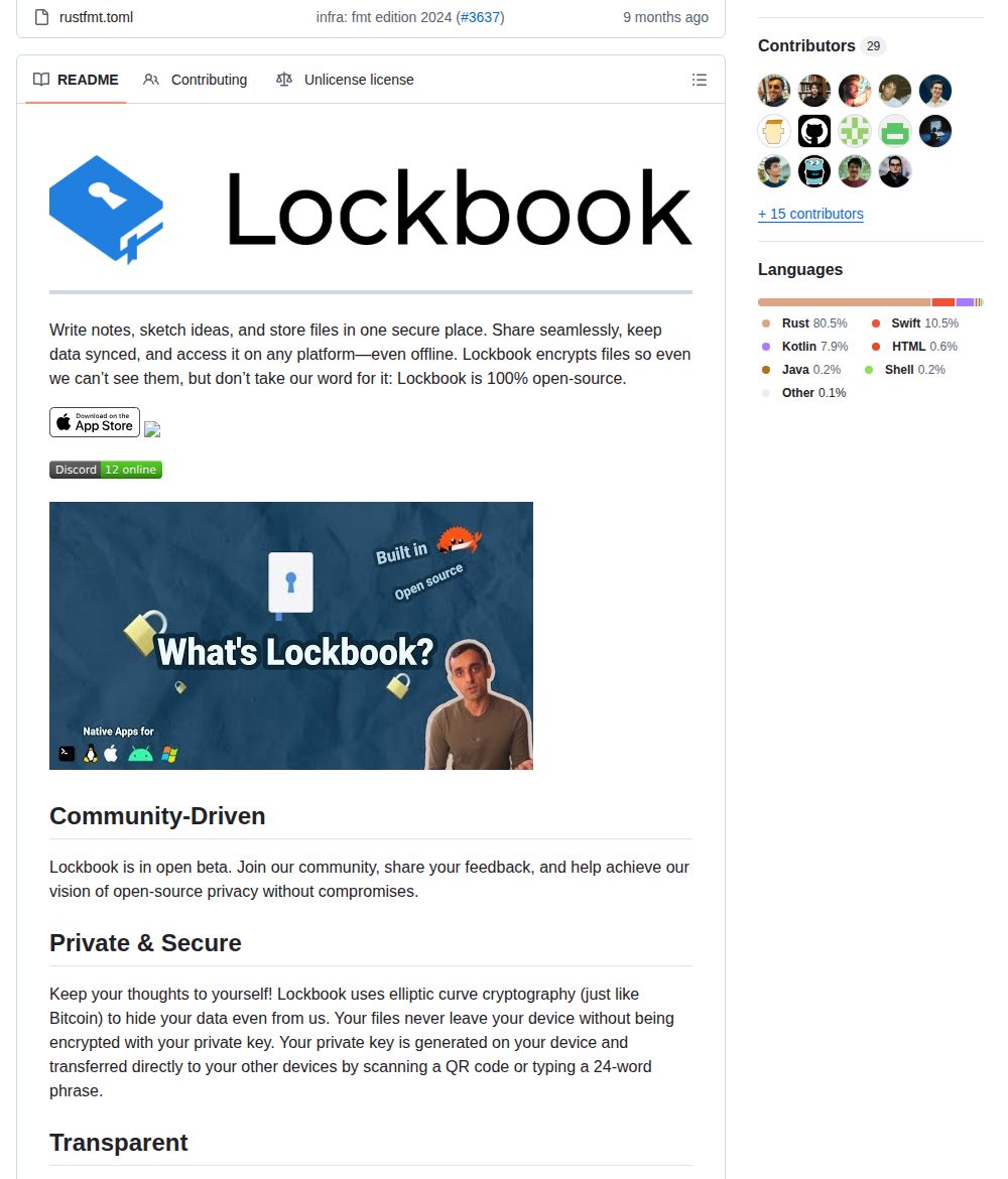 Lockbook Lockbook screenshot