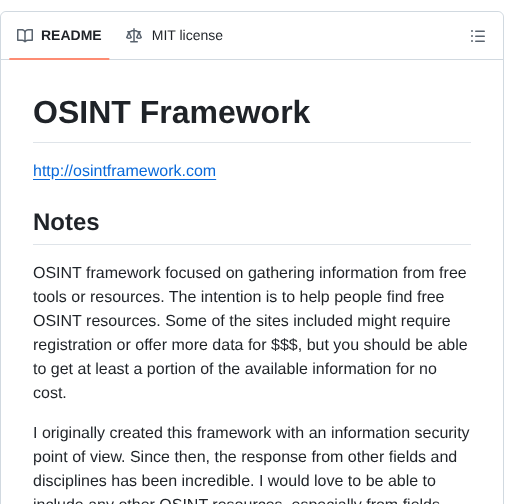 Lockfale Osint Framework screenshot