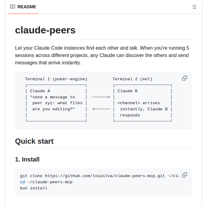 Claude Peers MCP - AI peer programming