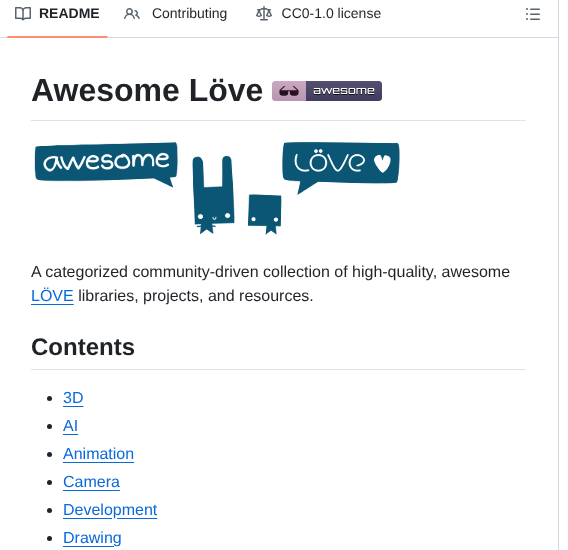 Love2d Community Awesome Love2d screenshot