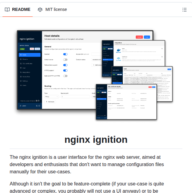 Lucasdillmann Nginx Ignition screenshot
