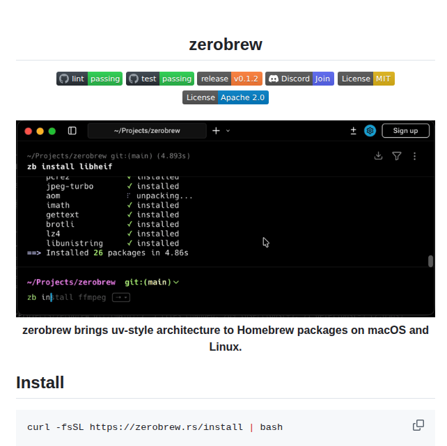 Lucasgelfond Zerobrew screenshot