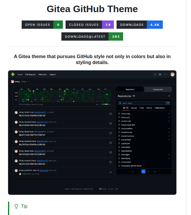 Lutinglt Gitea Github Theme screenshot