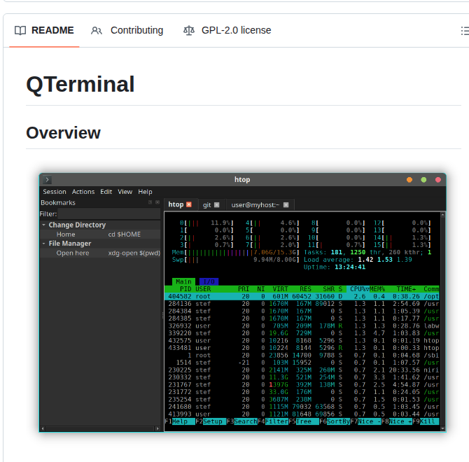 Lxqt Qterminal screenshot