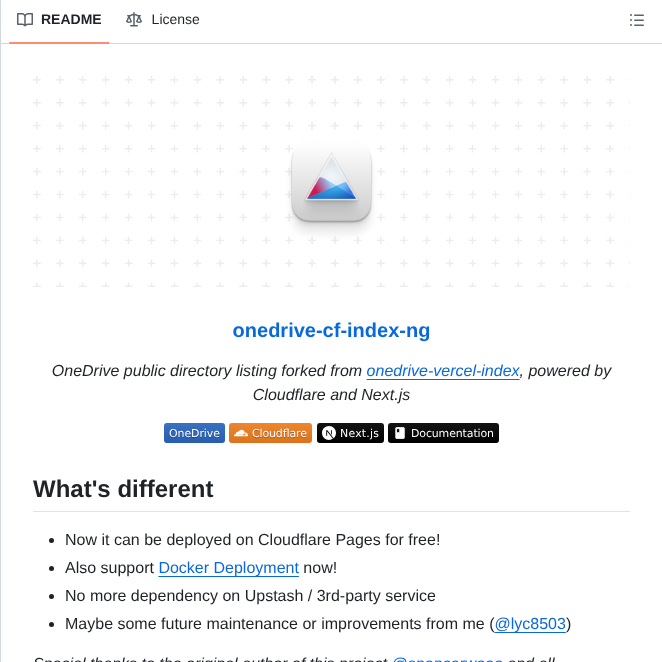Lyc8503 Onedrive Cf Index Ng screenshot