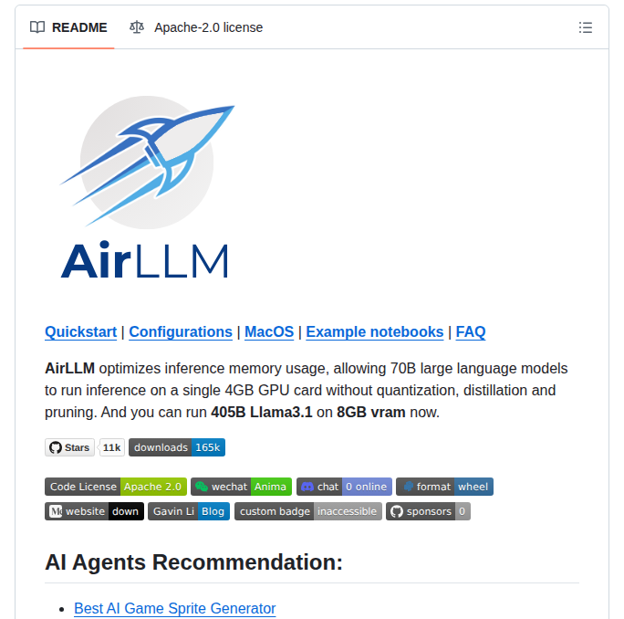 Lyogavin Airllm screenshot