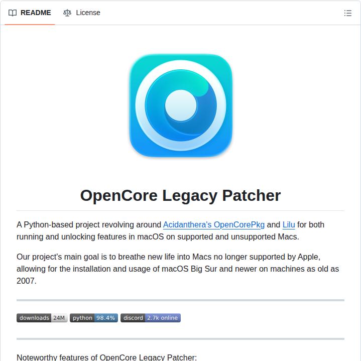 Lzhoang2801 Opencore Legacy Patcher screenshot