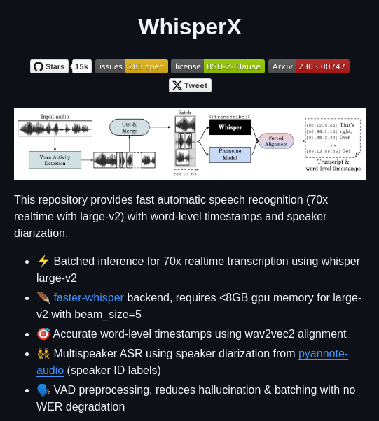 M Bain Whisperx screenshot