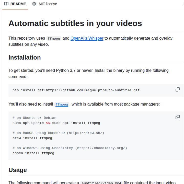 M1guelpf Auto Subtitle screenshot