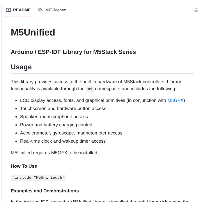 M5stack M5unified screenshot