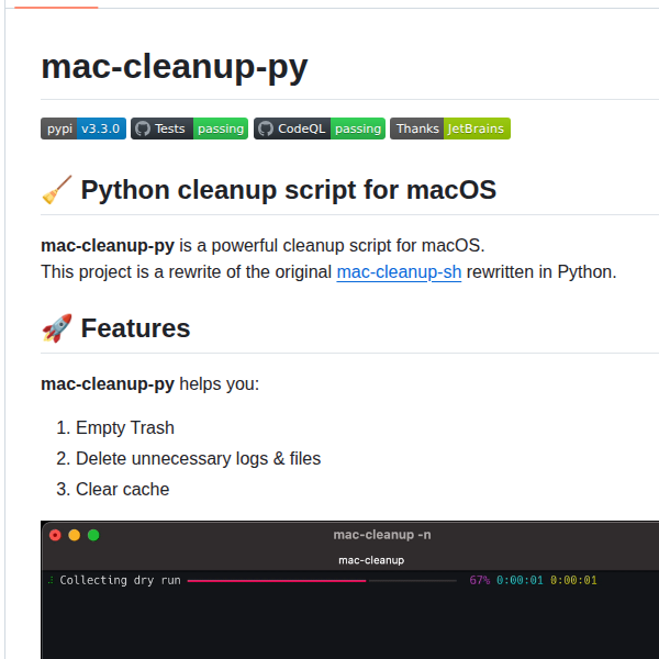 Mac Cleanup Mac Cleanup Py screenshot