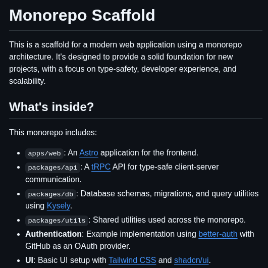 Maccman Ai Monorepo Scaffold screenshot