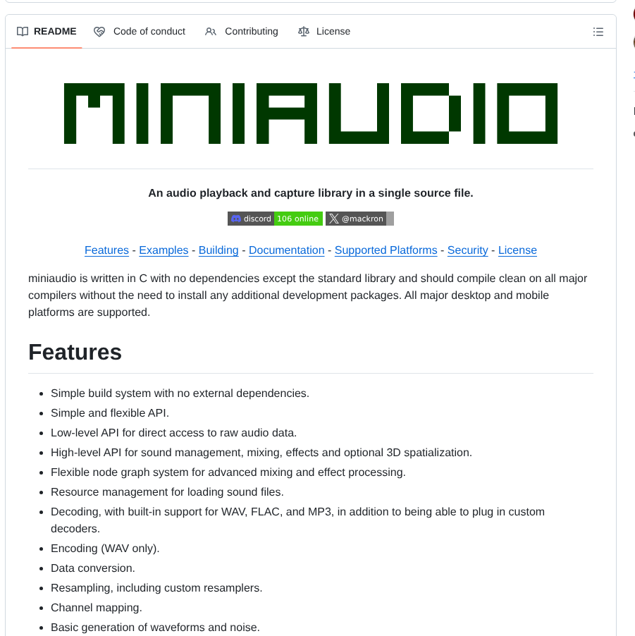 Mackron Miniaudio screenshot