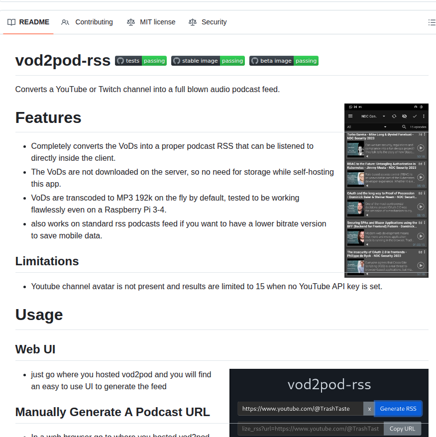 Madiele Vod2pod Rss screenshot
