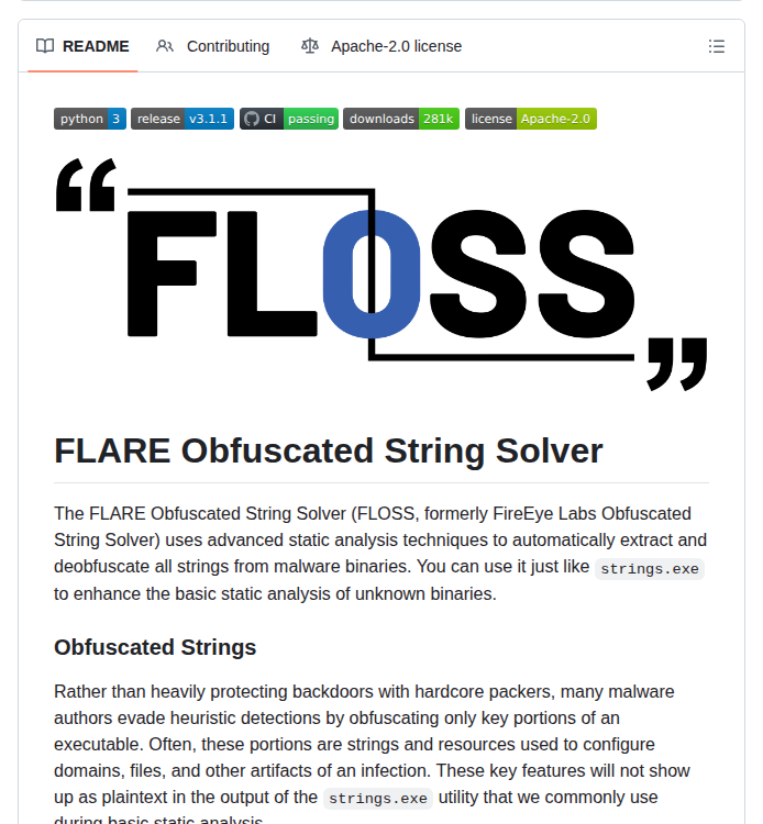 Mandiant Flare Floss screenshot