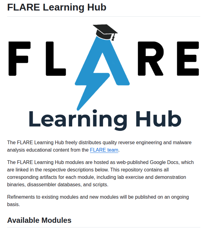 Mandiant Flare Learning Hub screenshot