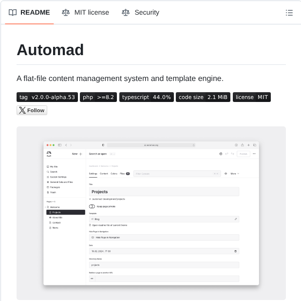 Marcantondahmen Automad screenshot