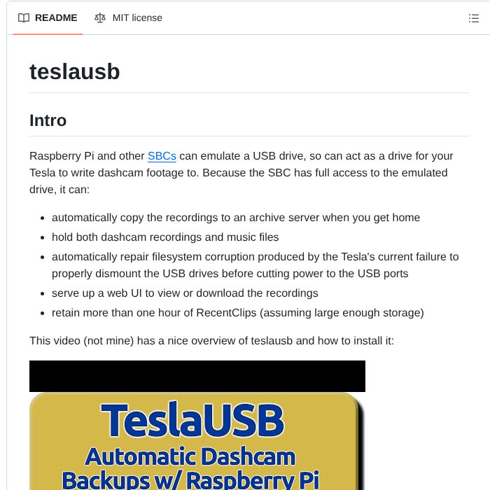 Marcone Teslausb screenshot