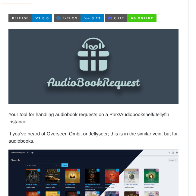 Markbeep Audiobookrequest screenshot
