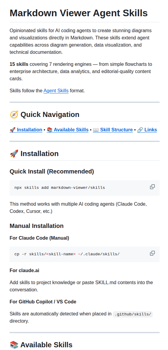 Markdown Viewer Skills screenshot