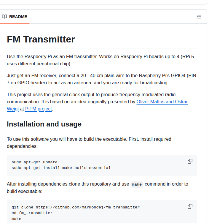Markondej Fm_transmitter screenshot