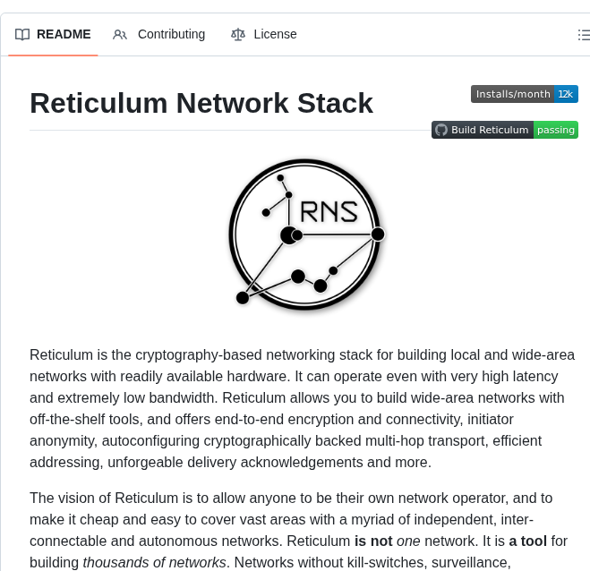 Markqvist Reticulum screenshot