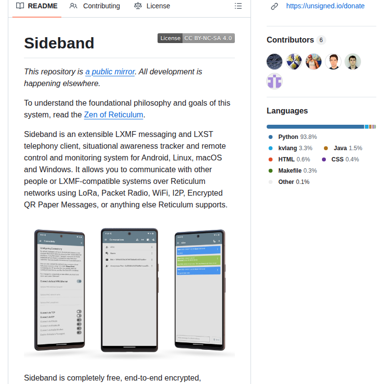 Markqvist Sideband screenshot