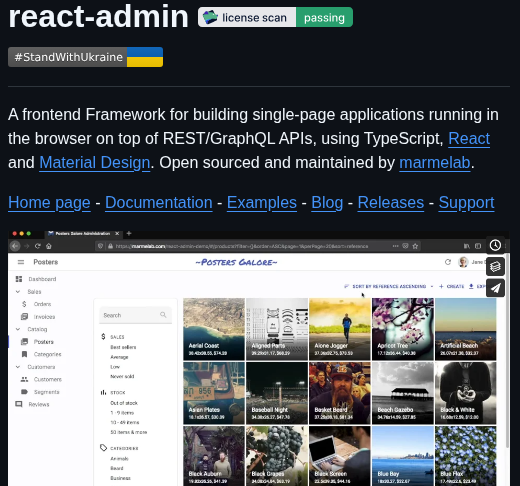 Marmelab React Admin screenshot