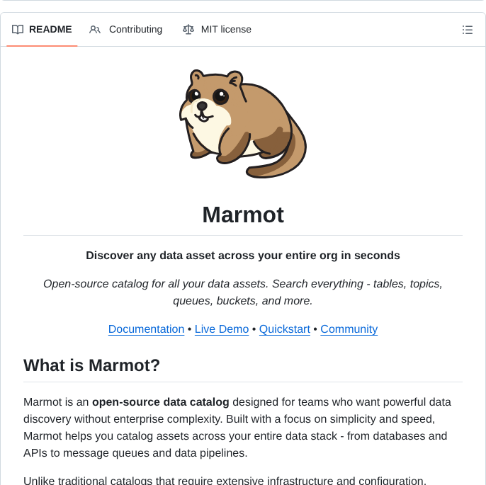 Marmotdata Marmot screenshot