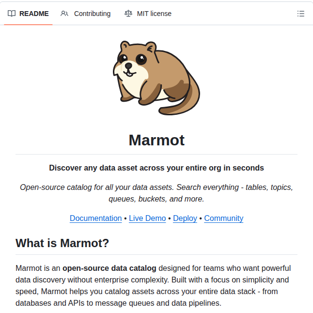 Marmotdata Marmot screenshot