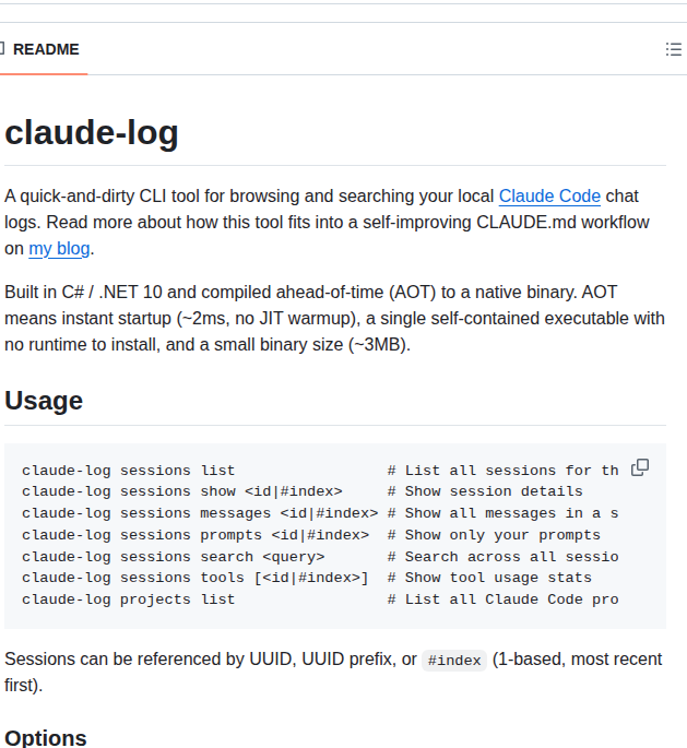 Martinalderson Claude Log Cli screenshot