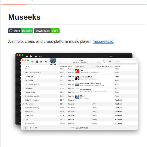 Martpie Museeks screenshot
