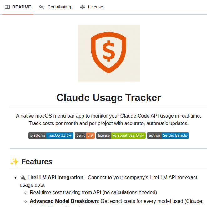 Masorange Claudeusagetracker screenshot