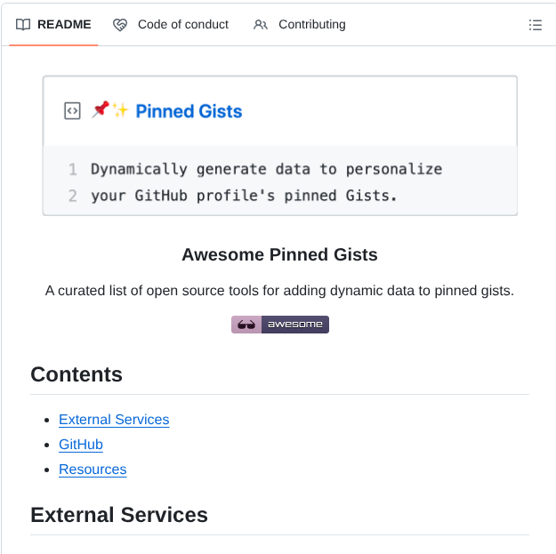 Matchai Awesome Pinned Gists screenshot