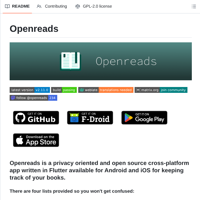 Mateusz Bak Openreads screenshot