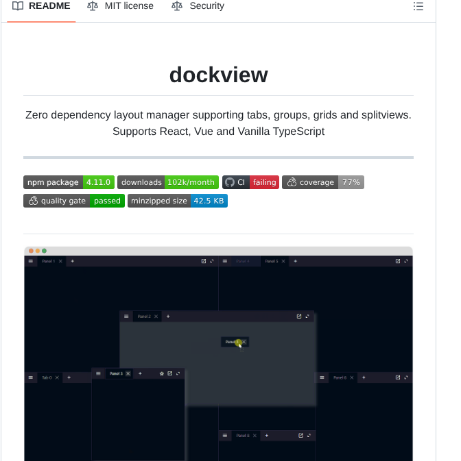 Mathuo Dockview screenshot
